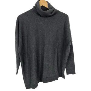 Eileen Fisher 100% Wool Tunic | Charcoal Turtleneck | Petite Small